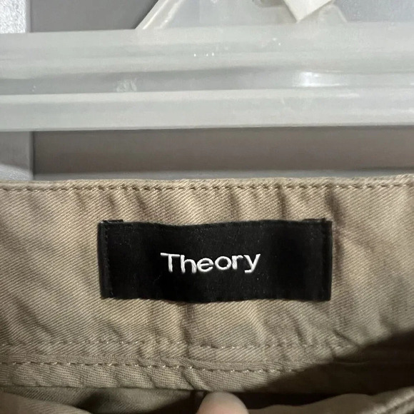 Theory Mens Zaine SWS Patton 8" Inseam Flat Front Chino Shorts Brown Size 40 - Picture 4 of 5